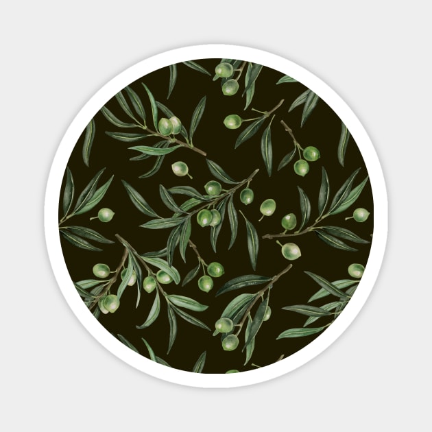 Olive branches watercolor 3 Magnet by katerinamk